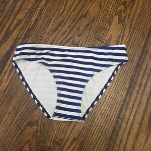 Navy and White Striped Bikini Bottom